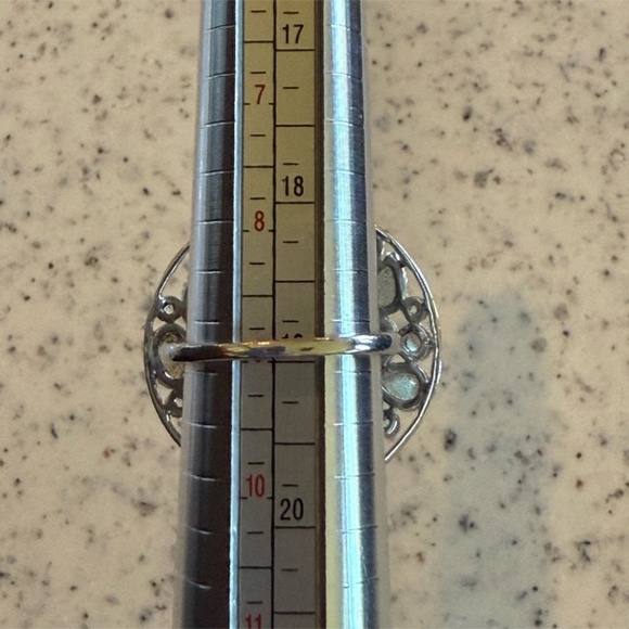 Vintage Sterling Silver 925 Moonstone & Labradorite Cluster Ring Size 9 - Picture 5 of 5